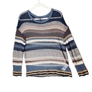 Oska Women's Loose Knit Crew Neck Long Sleeve Pullove Sheer Sweater 1 US 6/8